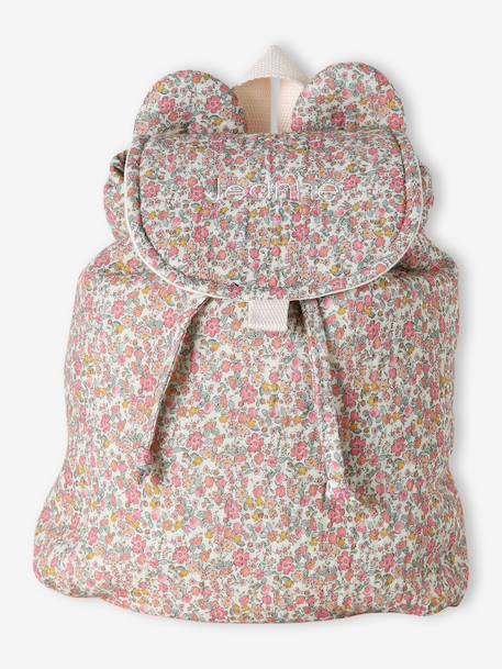 Pre-School Backpack in Cotton Gauze, Fun Ears multicoloured+night blue+rosy+sage green+vanilla - vertbaudet enfant 