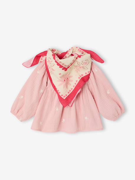Blouse & Scarf Set for Baby Girls rose - vertbaudet enfant 