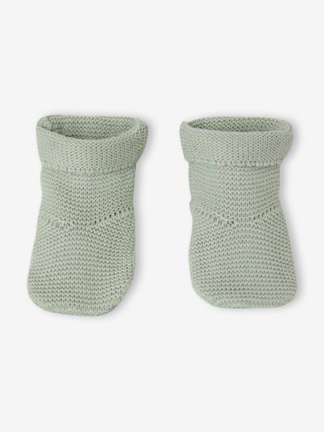 3-Piece Knitted Set for Baby Boys sage green - vertbaudet enfant 