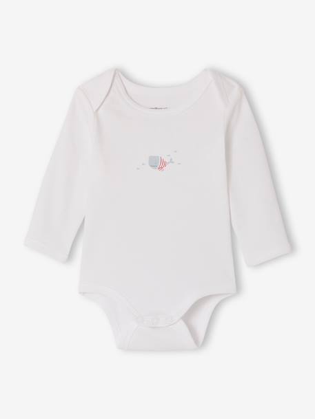 Pack of 5 long-sleeved whale bodysuits blue - vertbaudet enfant 