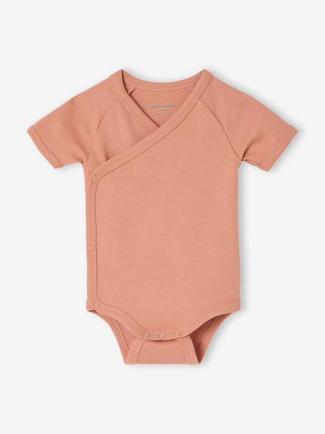 Pack of 5 floral short-sleeved bodysuits rose - vertbaudet enfant 