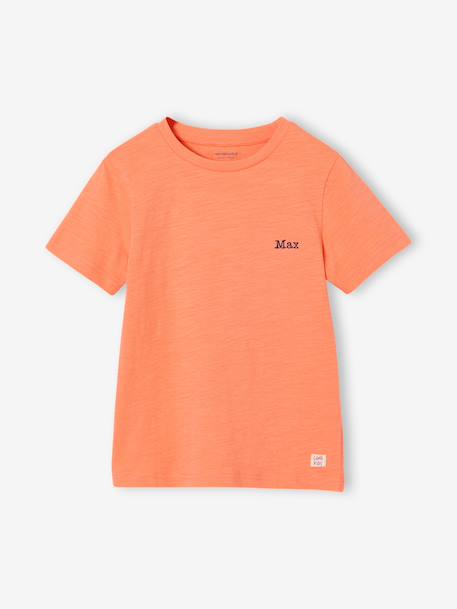 Short Sleeve T-Shirt, for Boys aubergine+Blue+Green+mango+pale yellow+white - vertbaudet enfant 