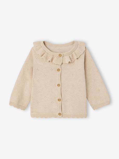 3-Piece Knitted Set for Baby Girls marl beige - vertbaudet enfant 