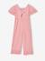 Embroidered Cotton Gauze Jumpsuit blush+sage green - vertbaudet enfant 