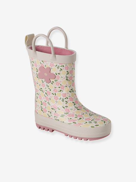 Printed Wellies for Toddlers printed beige+printed blue - vertbaudet enfant 