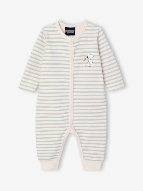 Snoopy sleepsuit pyjamas for baby boys striped green - vertbaudet enfant 