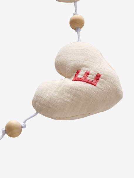 Cotton gauze heart garland ecru - vertbaudet enfant 