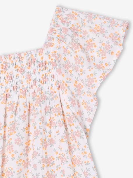 Smocked Dress with Floral Print rosy+vanilla - vertbaudet enfant 