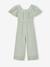 Embroidered Cotton Gauze Jumpsuit blush+sage green - vertbaudet enfant 