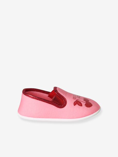 Elasticated Canvas Slippers for Children pale pink+printed pink+rose - vertbaudet enfant 