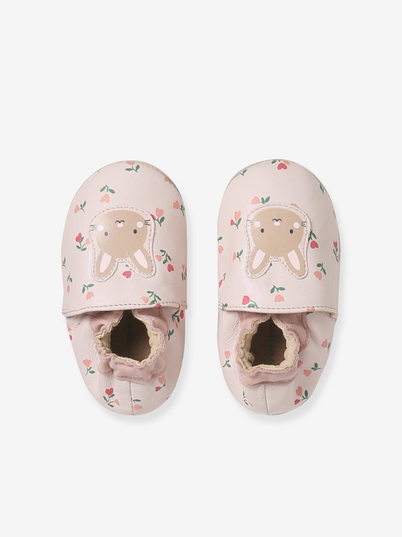 Supple Leather Shoes with Elastic, for Babies - set pink, Shoes