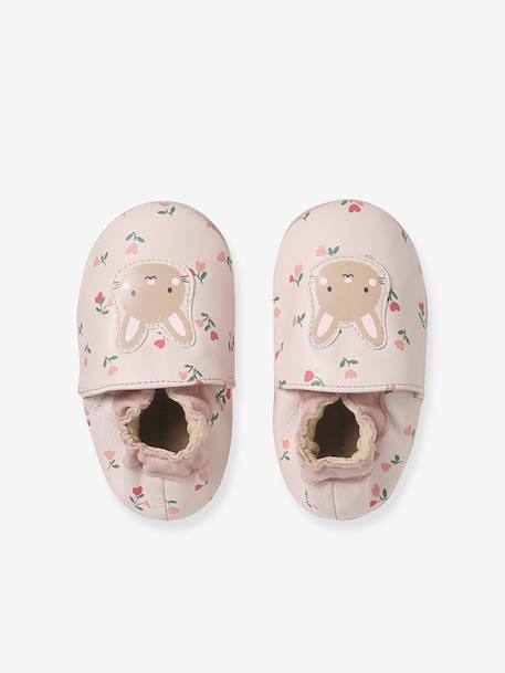 Supple Leather Shoes with Elastic, for Babies gold+night blue+printed pink+printed white+rosy+set pink - vertbaudet enfant 