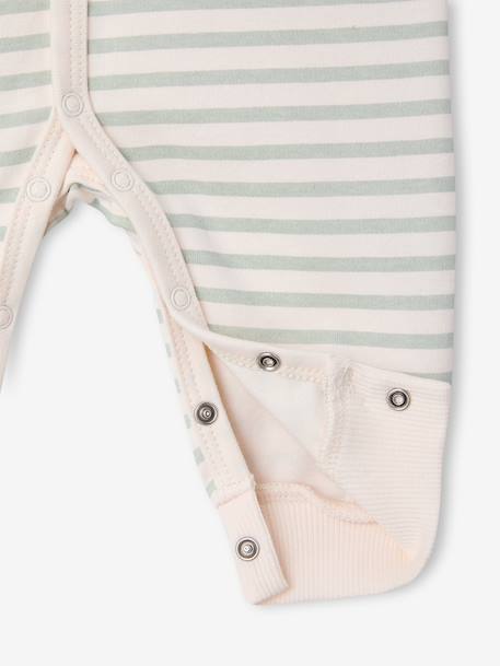 Snoopy sleepsuit pyjamas for baby boys striped green - vertbaudet enfant 