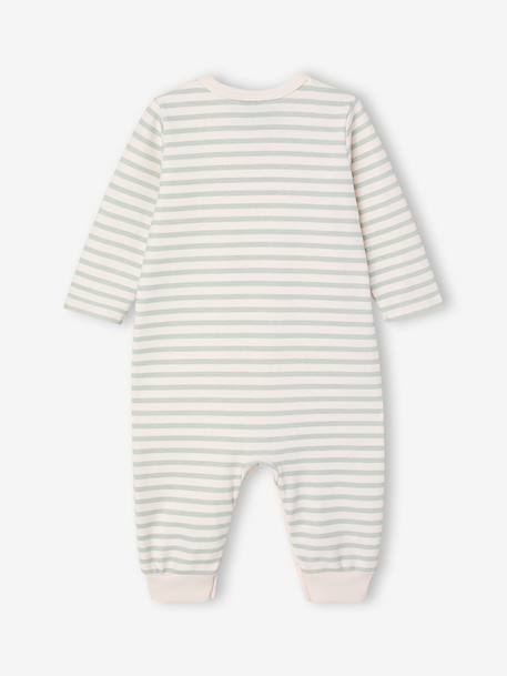 Snoopy sleepsuit pyjamas for baby boys striped green - vertbaudet enfant 