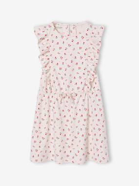-Robe fille imprimée manches volantées 