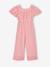 Embroidered Cotton Gauze Jumpsuit blush+sage green - vertbaudet enfant 