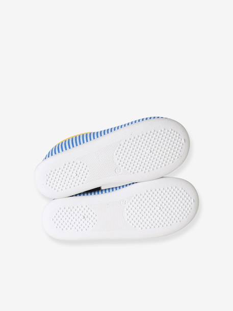 Elasticated Slippers in Canvas for Children striped blue - vertbaudet enfant 