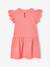 Girls' cotton gauze dress with short embroidered sleeves coral+yellow - vertbaudet enfant 