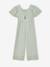 Embroidered Cotton Gauze Jumpsuit blush+sage green - vertbaudet enfant 