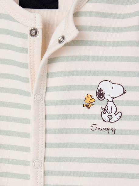 Snoopy sleepsuit pyjamas for baby boys striped green - vertbaudet enfant 
