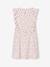 Printed frilled-sleeve dress for girls emerald green+pale pink+printed white - vertbaudet enfant 