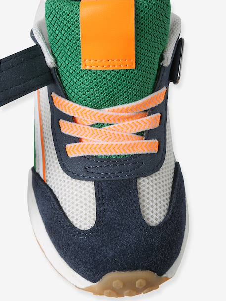 Laces & Hook-and-Loop Trainers for Children, Designed for Autonomy printed blue+set beige+set blue - vertbaudet enfant 