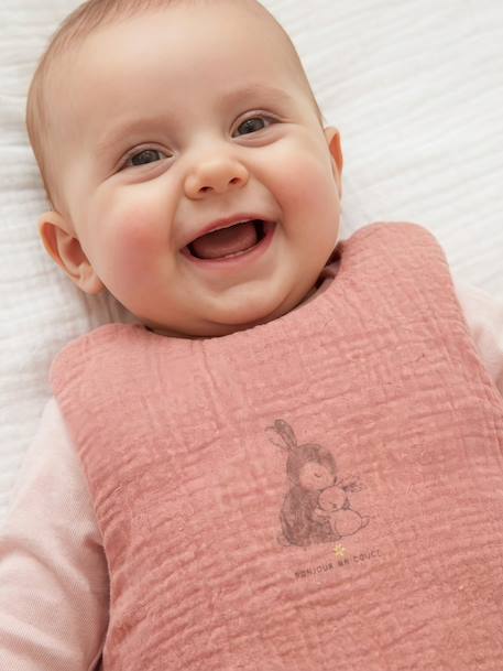 Gigoteuse en gaze de coton LAPIN vieux rose - vertbaudet enfant 
