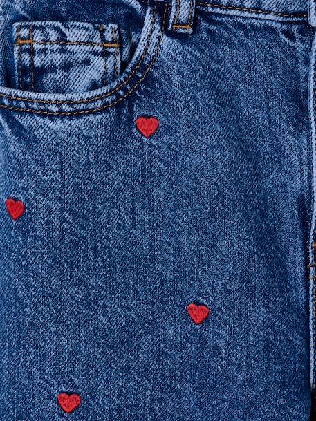 Embroidered Susan wide-leg jeans for girls bleached denim+medium blue - vertbaudet enfant 