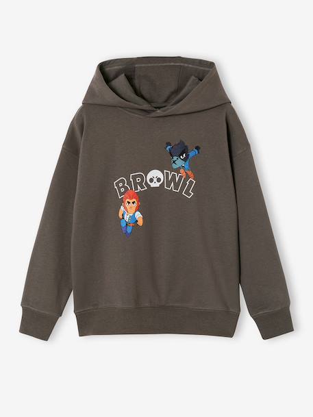Boys' BRAWL STARS hooded sweatshirt mouse grey - vertbaudet enfant 