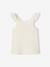 Girl's tank top with frilled straps ecru+sage green - vertbaudet enfant 