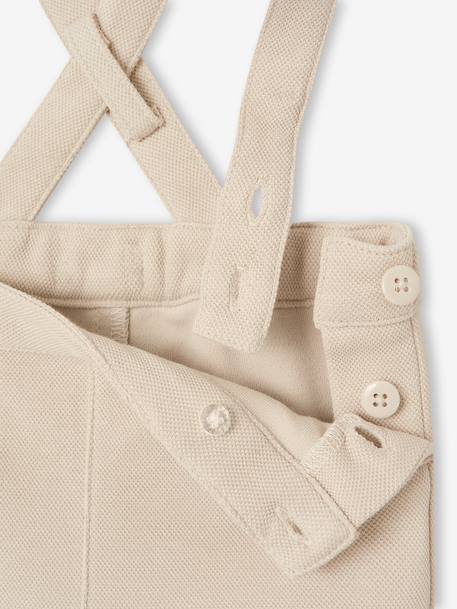 Occasion Wear Outfit: Shirt & Shorts for Babies beige+sage green - vertbaudet enfant 