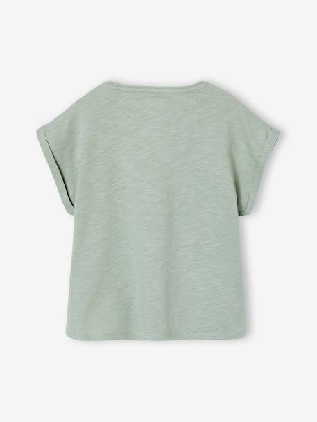 Sportswear T-Shirt for Girls ecru+sage green - vertbaudet enfant 