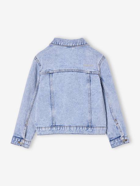 Veste jean fille personnalisable bleu clair+bleu moyen - vertbaudet enfant 