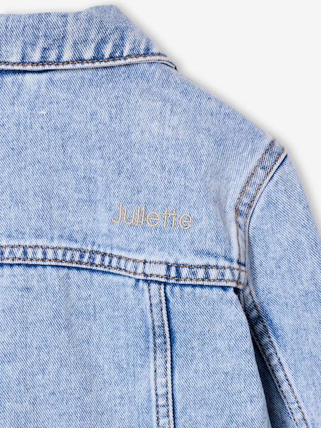 Veste jean fille bleu clair+bleu moyen - vertbaudet enfant 