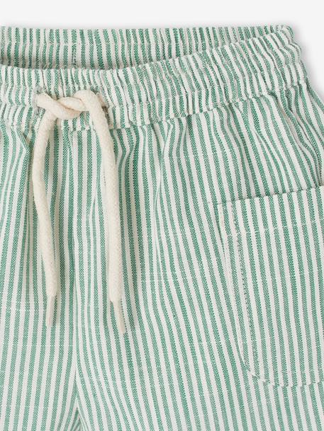 Striped Shorts for Baby Boys striped green - vertbaudet enfant 