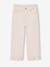 Girl's wide-leg trousers with frills ecru+lilac - vertbaudet enfant 