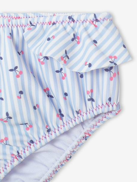 3-piece striped swimsuit light blue - vertbaudet enfant 