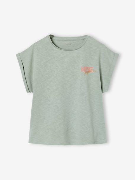 Sportswear T-Shirt for Girls ecru+sage green - vertbaudet enfant 