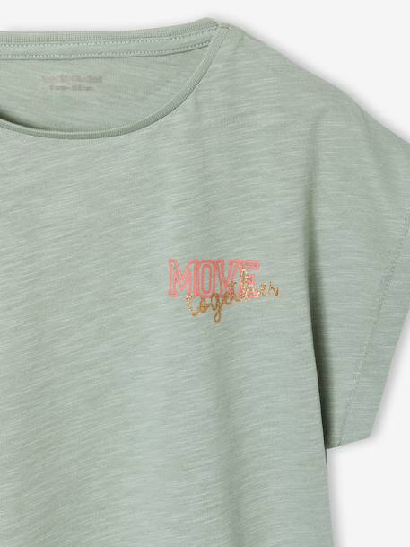 Sportswear T-Shirt for Girls ecru+sage green - vertbaudet enfant 
