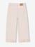 Girl's wide-leg trousers with frills ecru+lilac - vertbaudet enfant 