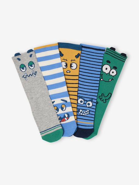Pack of 5 Pairs of Socks for Boys blue - vertbaudet enfant 