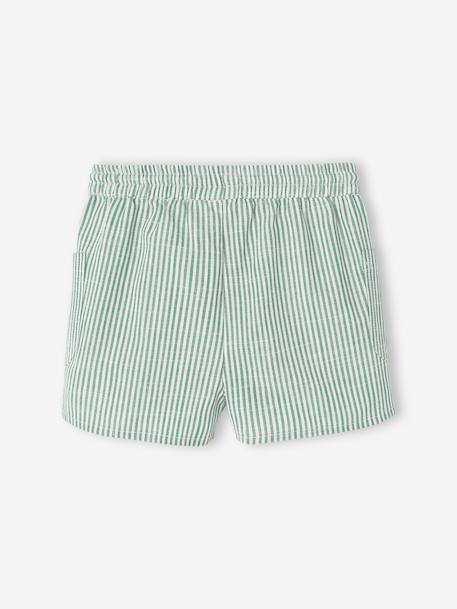 Striped Shorts for Baby Boys striped green - vertbaudet enfant 