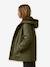 Girl's short parka with leopard lining CYRILLUS green - vertbaudet enfant 