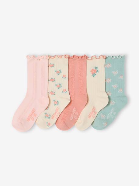 Pack of 5 girls socks apricot - vertbaudet enfant 