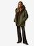 Girl's short parka with leopard lining CYRILLUS green - vertbaudet enfant 