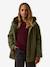 Girl's short parka with leopard lining CYRILLUS green - vertbaudet enfant 