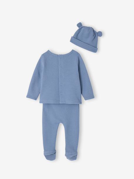3-Piece Ensemble for Newborn Babies blue+ecru - vertbaudet enfant 