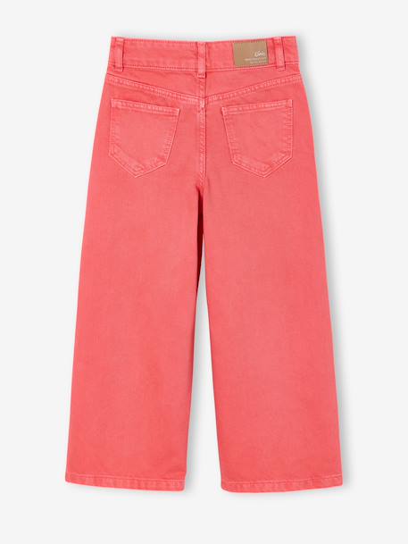 Medium Fit Wide Leg MorphologiK Trousers for Girls coral+khaki+old rose - vertbaudet enfant 
