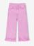 Girl's wide-leg trousers with frills ecru+lilac - vertbaudet enfant 