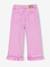 Girl's wide-leg trousers with frills ecru+lilac - vertbaudet enfant 